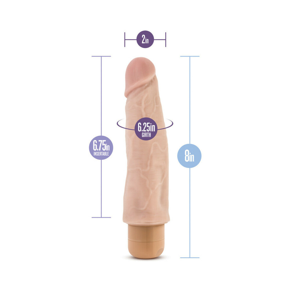 DR. SKIN VIBE 14 REALISTIC 8 IN. VIBRATING DILDO BEIGE