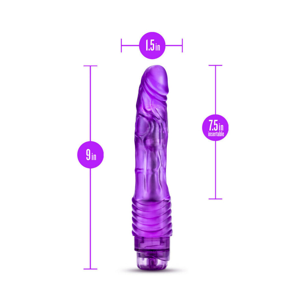 B YOURS VIBE 2 REALISTIC 9 IN. VIBRATING DILDO PURPLE