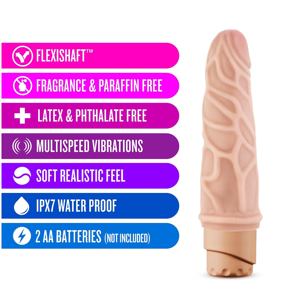 DR. SKIN COCK VIBE 3 REALISTIC 7.25 IN. VIBRATING DILDO BEIGE