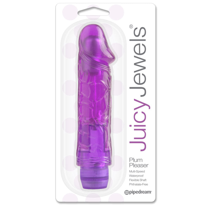 JUICY JEWELS PLUM PLEASER FLEXIBLE REALISTIC VIBRATOR PURPLE