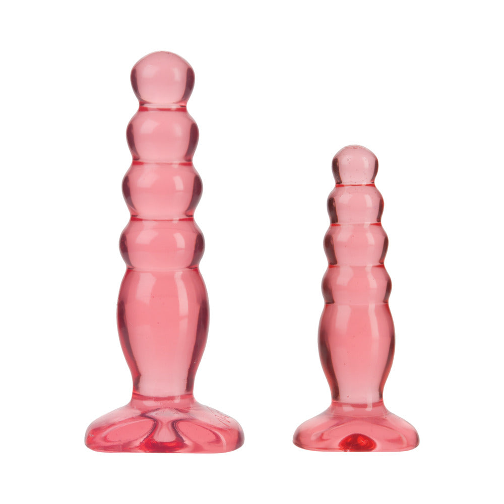 DOC JOHNSON - CRYSTAL JELLIES - KIT DE ENTRENAMIENTO ANAL DELIGHT ROSA