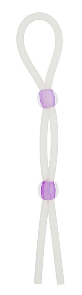 NMC - 7 INCH SILICON COCK RING WITH 2 BEADS LAVENDER