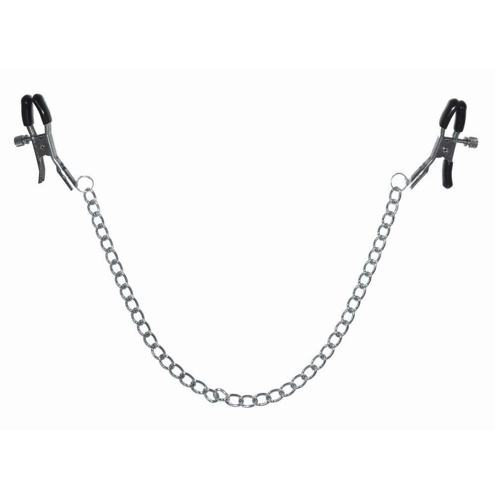 SPORTSHEETS SEX & MISCHIEF ADJUSTABLE CHAINED NIPPLE CLAMPS