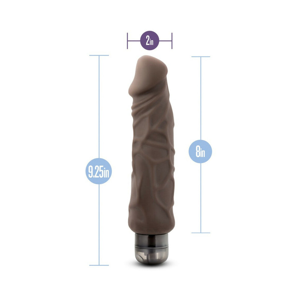 AU NATUREL HOME WRECKER 9.5 IN. DUAL DENSITY VIBRATING DILDO BROWN
