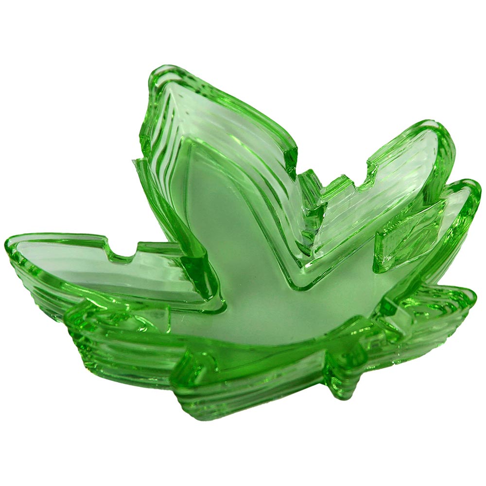 POT LEAF ASHTRAY GREEN