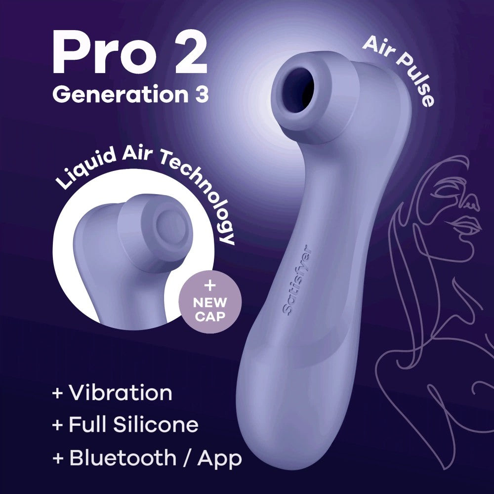 SATISFYER - PRO 2 GENERATION 3 WITH LIQUID AIR LILAC BLUETOOTH/APP