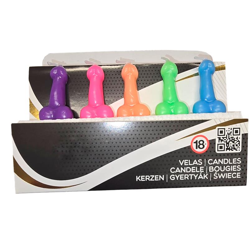 DIVERTY SEX - 5 PENIS-SHAPED CANDLES SET