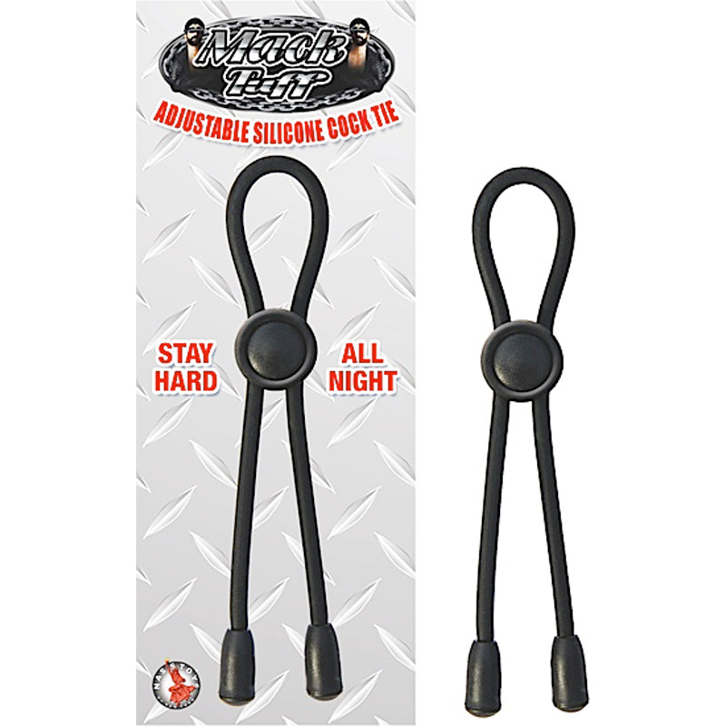 MACK TUFF ADJUSTABLE SILICONE COCK TIE (BLACK) LASSO/BOLO
