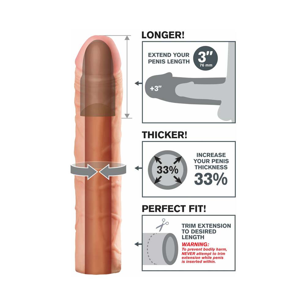 PIPEDREAM - FANTASY X-TENSIONS PERFECT 3 IN. EXTENSION BEIGE