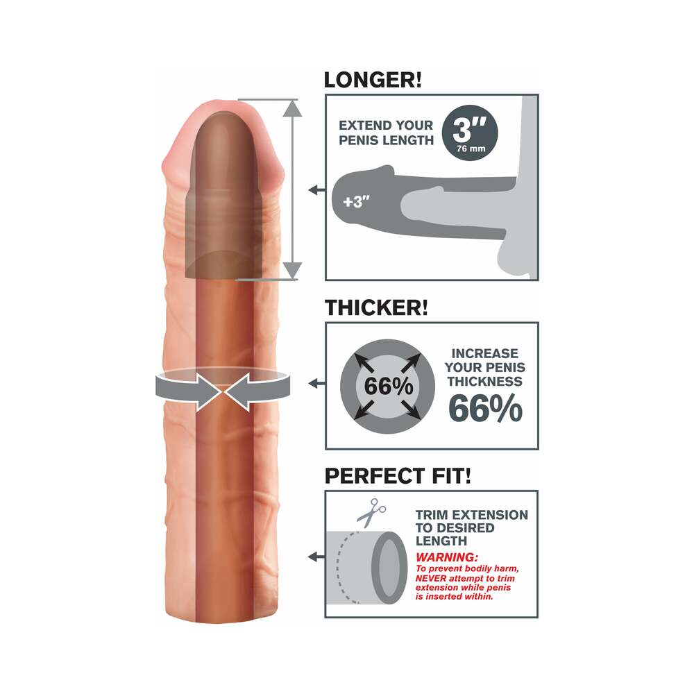 PIPEDREAM - FANTASY X-TENSIONS MEGA 3 IN. EXTENSION BEIGE