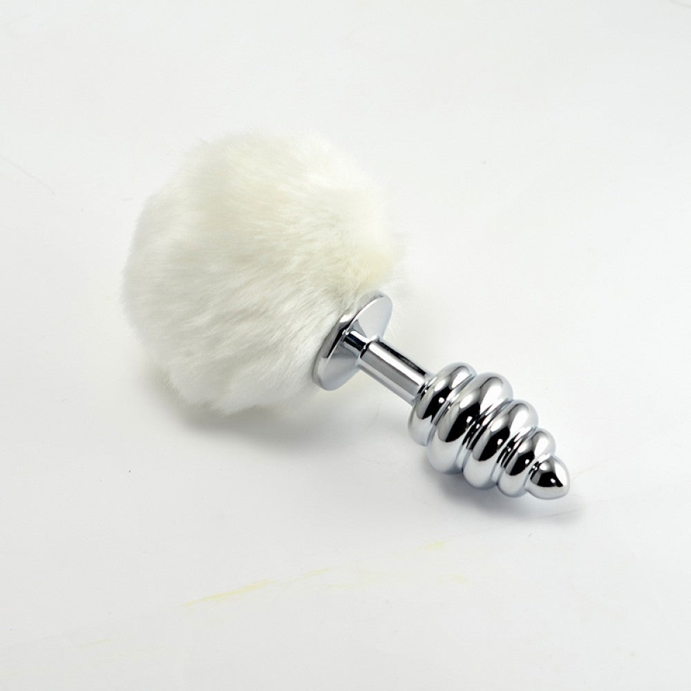 LOVETOY - SPIRAL POMPON METAL PLUG WHITE