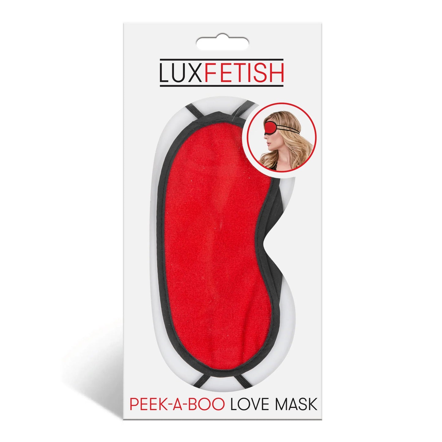 ELECTRIC EEL - LUX FETISH PEEK-A-BOO LOVE MASK BLINDFOLD RED