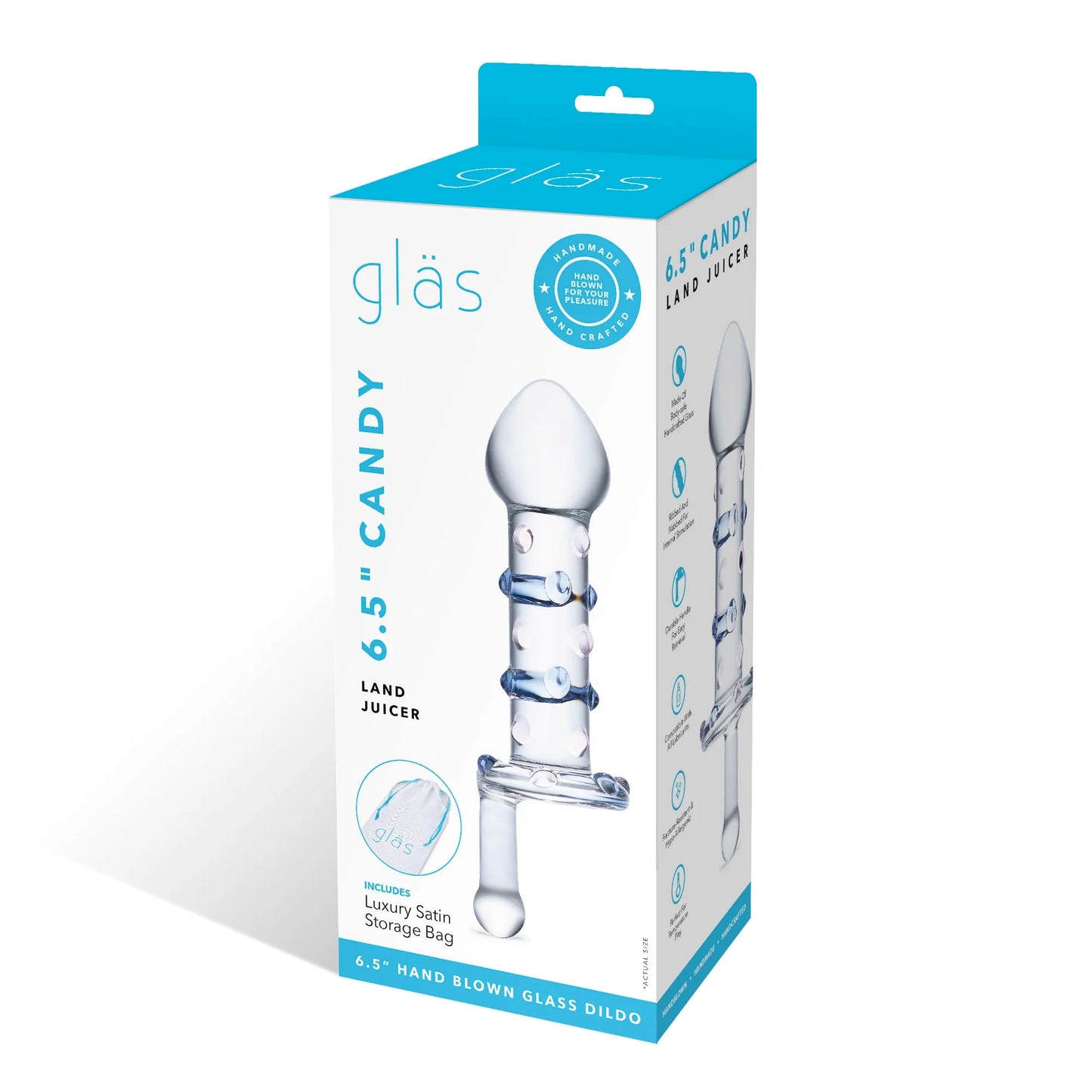 GLAS 6.5 IN. CANDY LAND JUICER ROTATING DILDO
