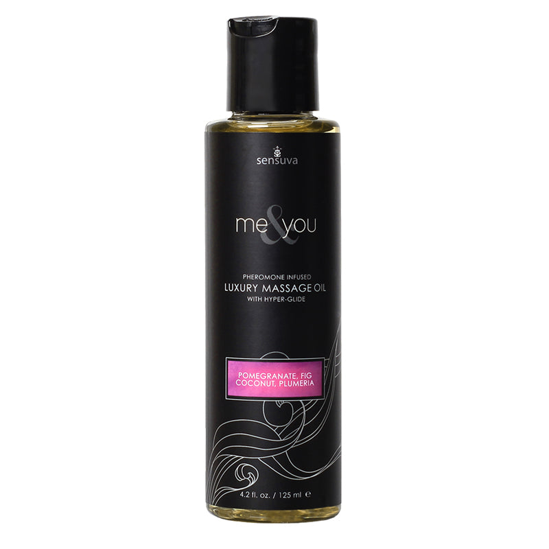 SENSUVA - ME & YOU PHEROMONE-INFUSED LUXURY MASSAGE OIL POMEGRANATE, FIG, COCONUT, PLUMERIA 4.2 OZ.