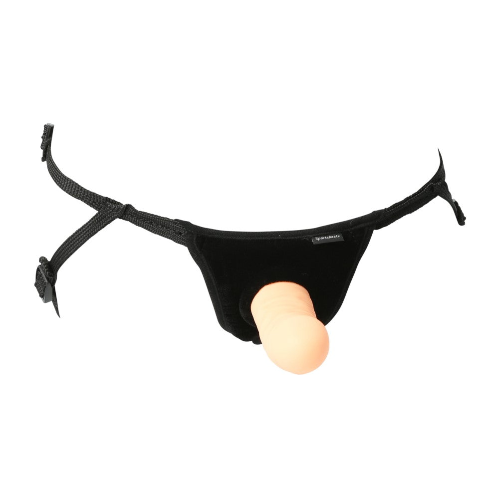 SPORTSHEETS - EVERLASTER WISHBONE 6.5 IN. HOLLOW DILDO WITH ADJUSTABLE STRAP-ON HARNESS