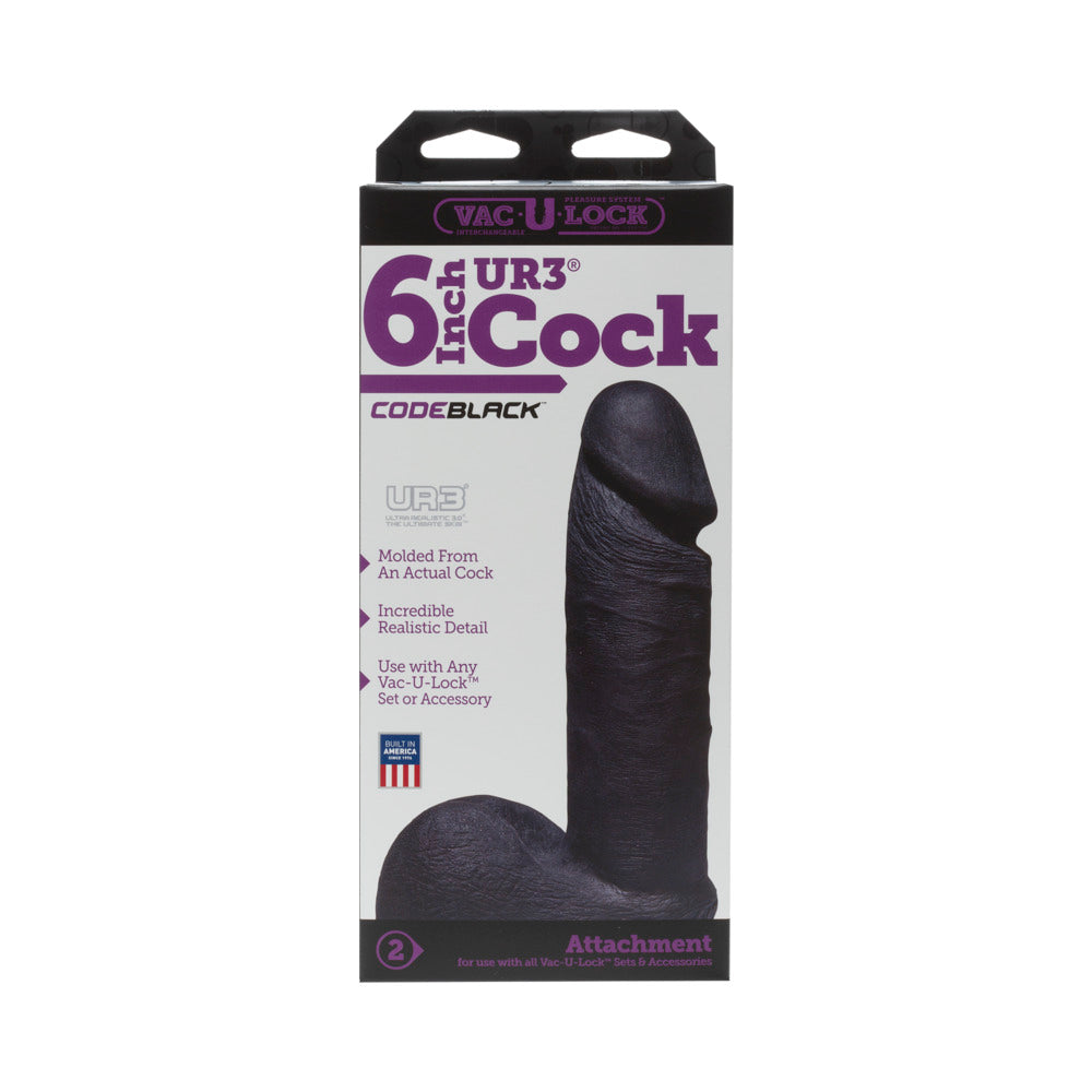 DOC JOHNSON - VAC-U-LOCK - ULTRASKYN 6IN REALISTIC COCK CODEBLACK