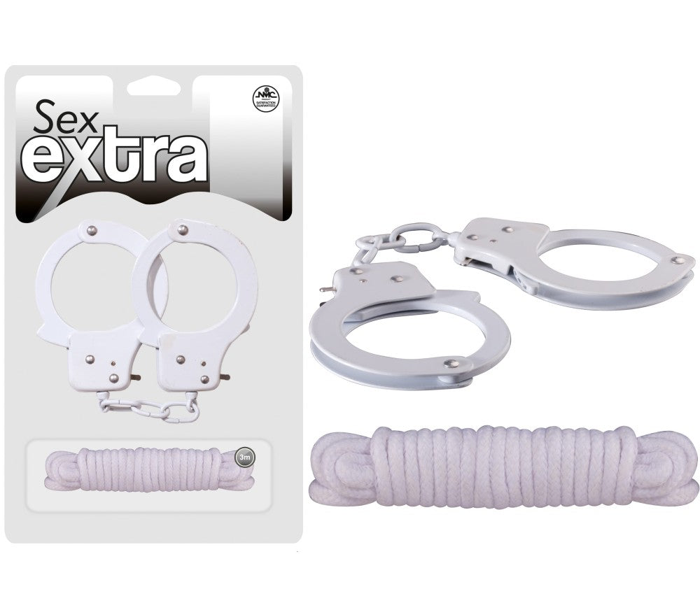 NMC - SEX EXTRA - METAL CUFFS & LOVE ROPE WHITE_B15O25_4