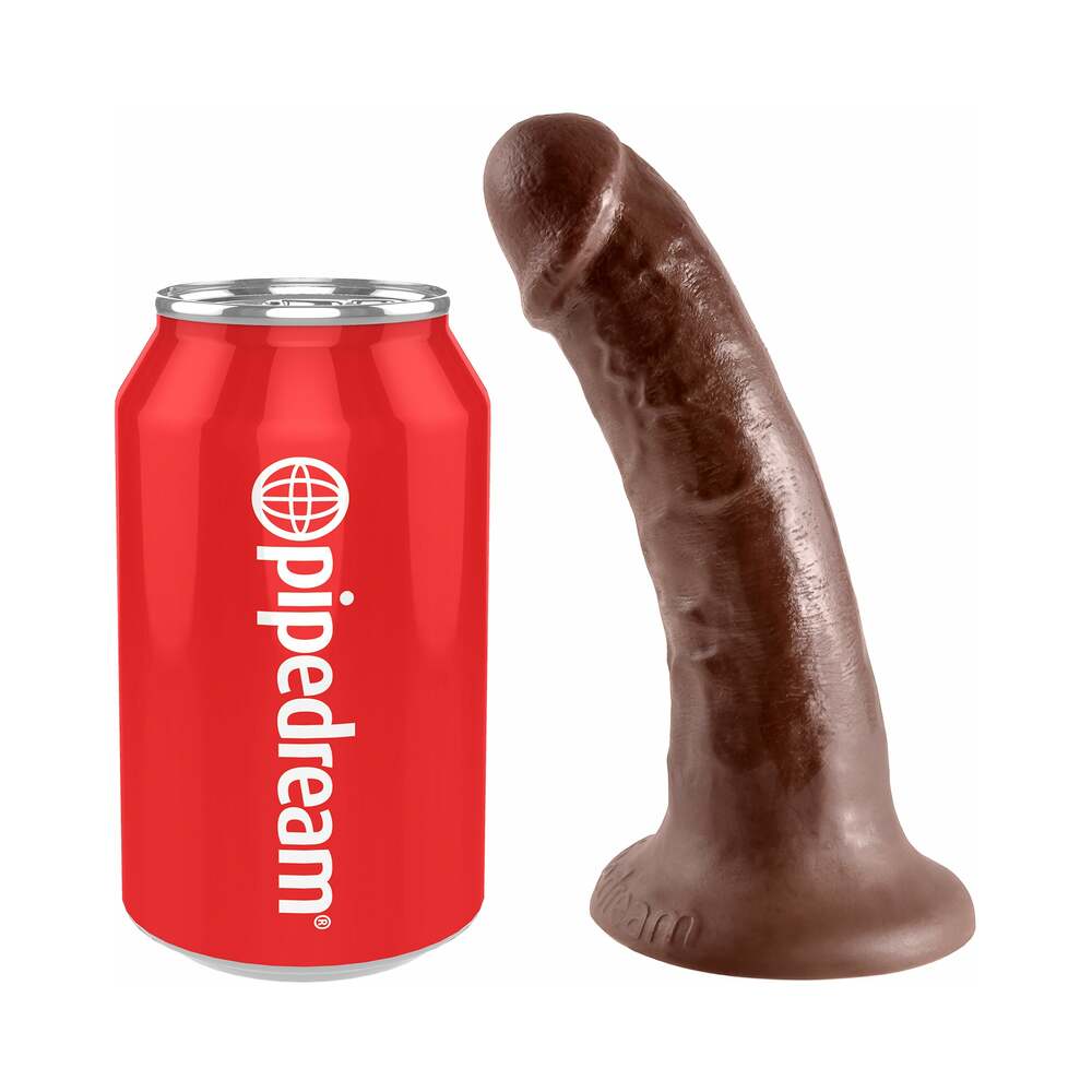KING COCK 6 IN. COCK REALISTIC DILDO WITH SUCTION CUP BROWN