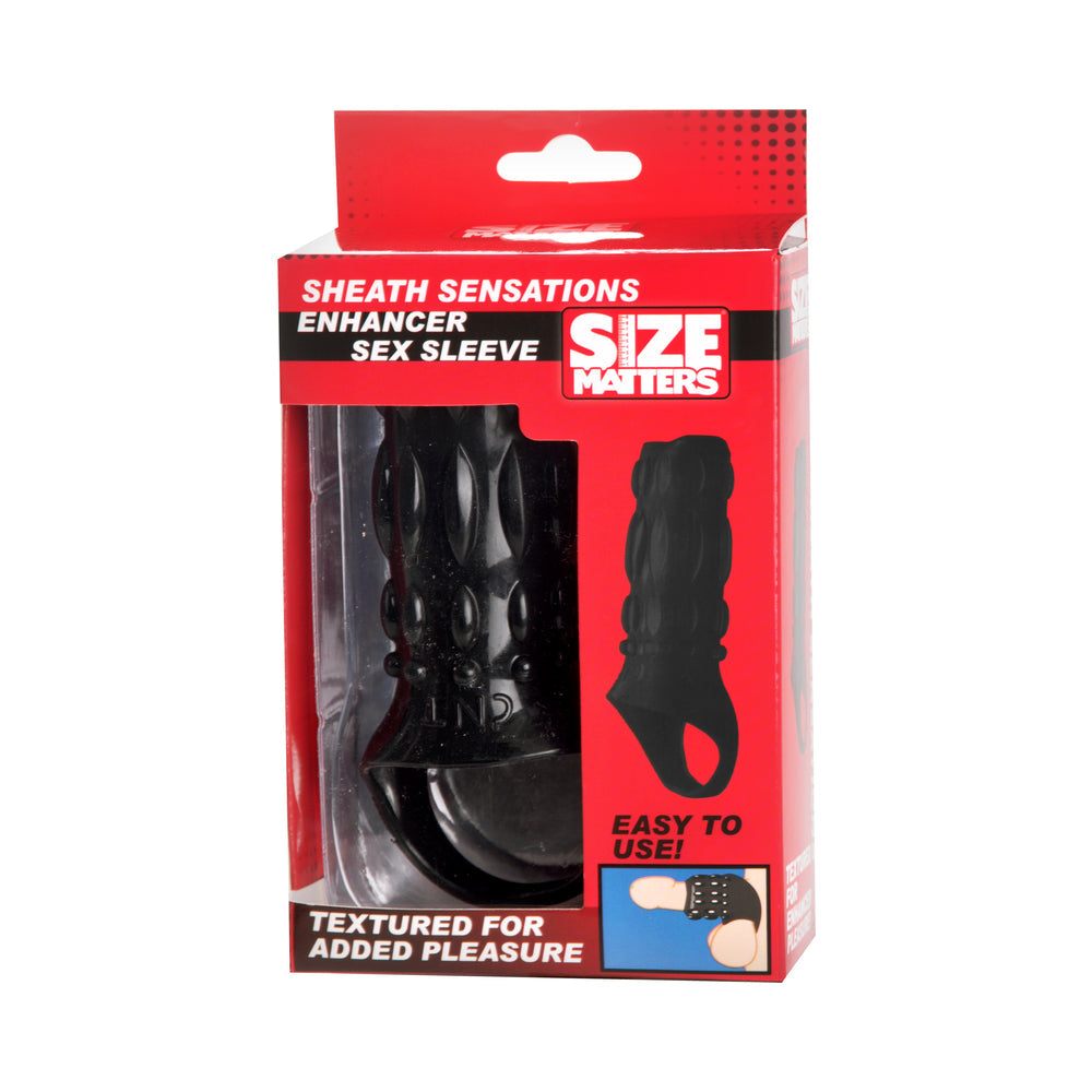 XR BRANDS - SIZE MATTERS ENHANCER SEX SLEEVE BLACK