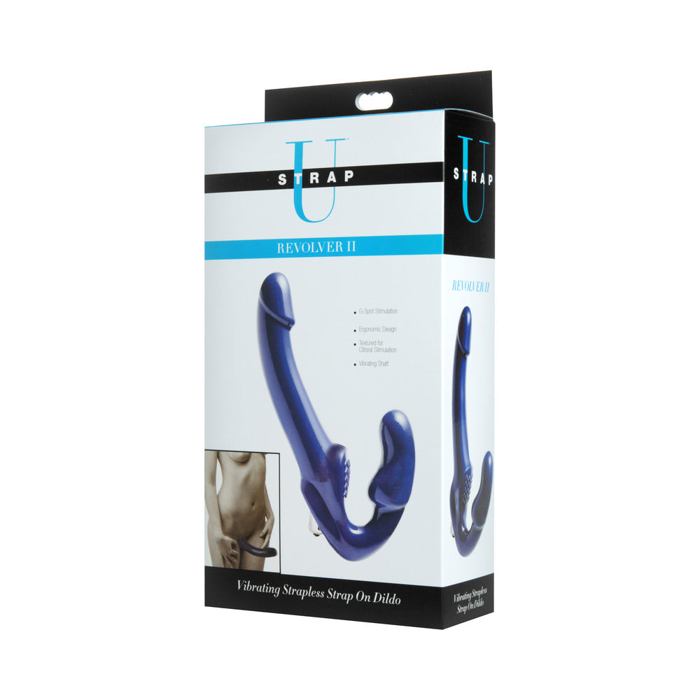 XR BRANDS - STRAP U REVOLVER II STRAPLESS STRAP-ON DILDO BLUE