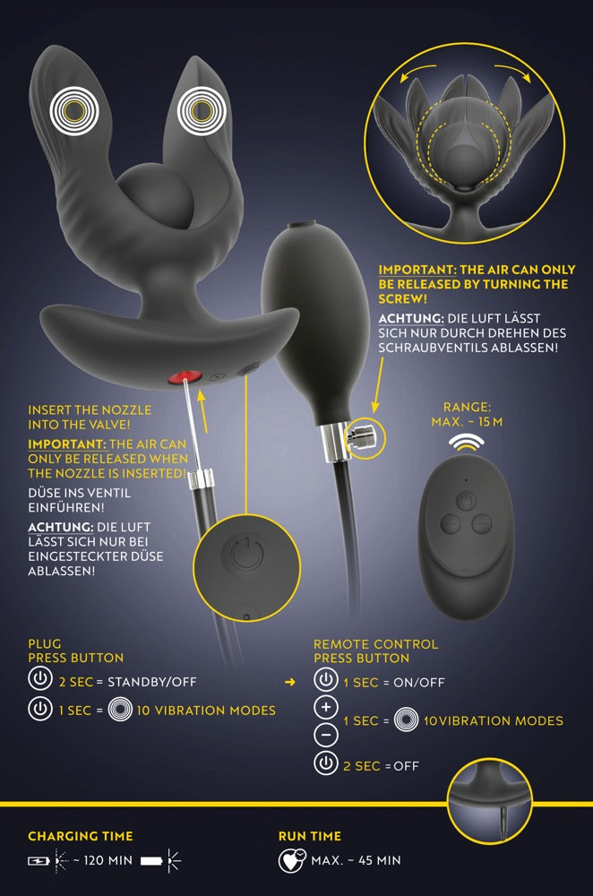 ANOS - RC INFLATABLE EXPANDER PLUG WITH VIBRATION