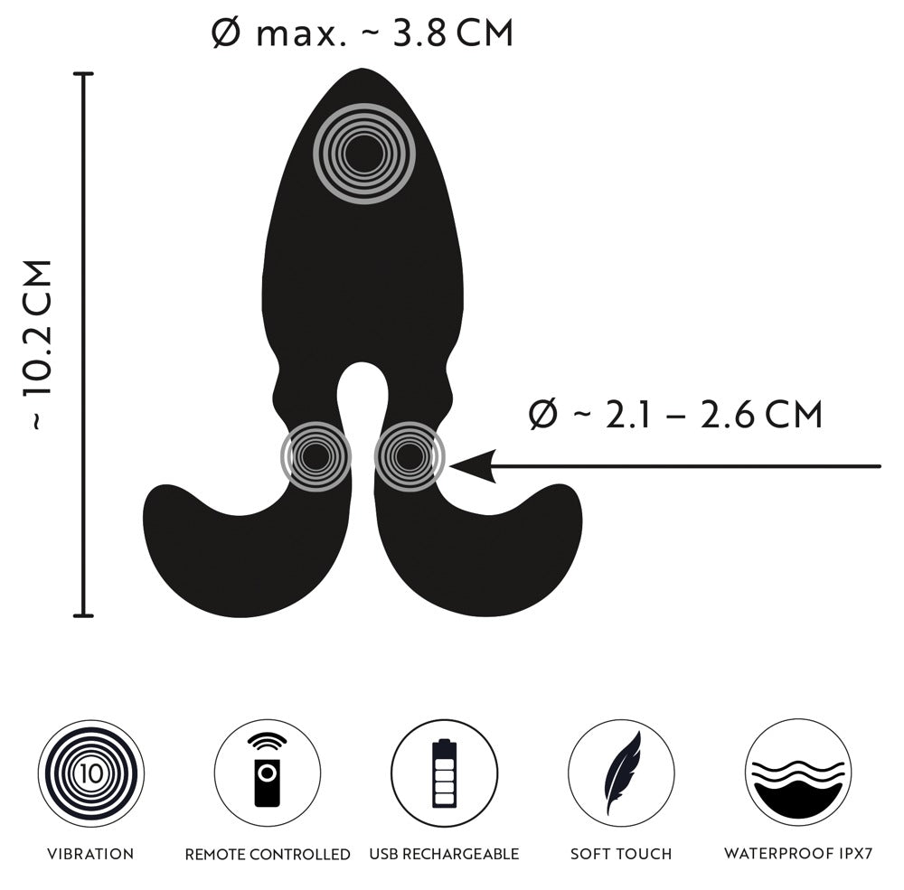 ANOS - RC VIBRATING BUTT PLUG WITH FLEXIBLE ARMS