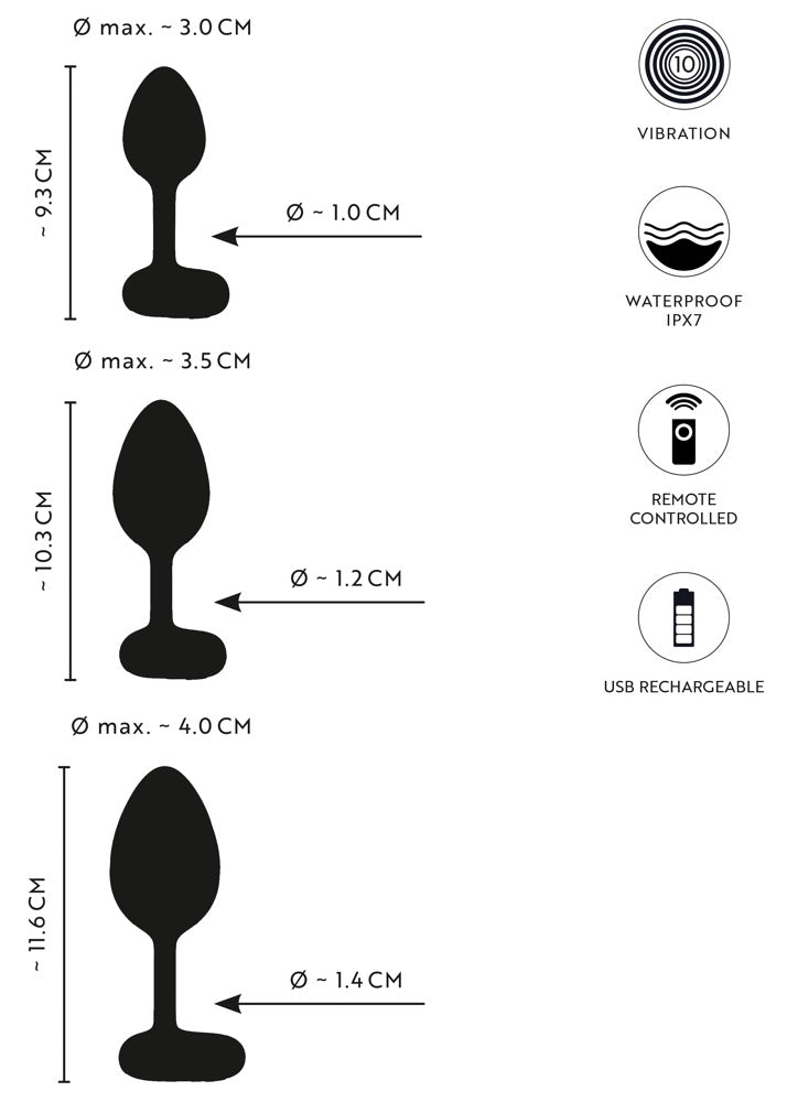 ANOS - RC BUTT PLUG SET WITH VIBRATION