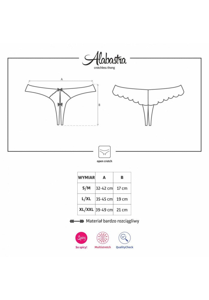 OBSESSIVE - ALABASTRA CROTCHLESS THONG S/M