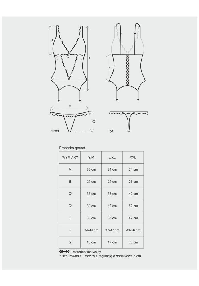 OBSESSIVE - EMPERITA CORSET & THONG S/M