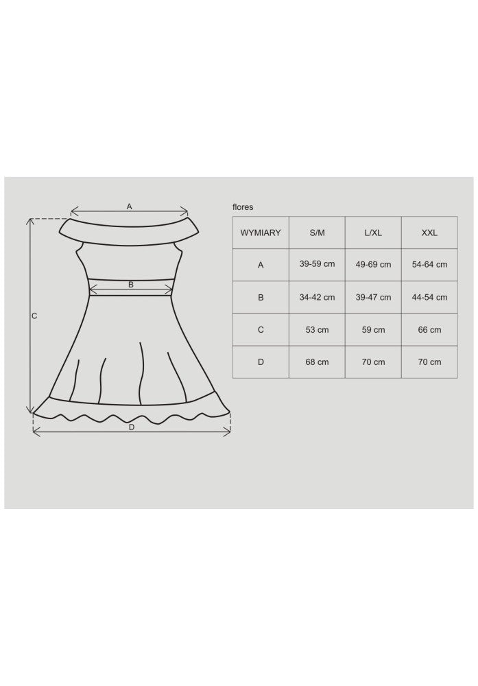 OBSESSIVE - FLORES CHEMISE & THONG BLACK S/M