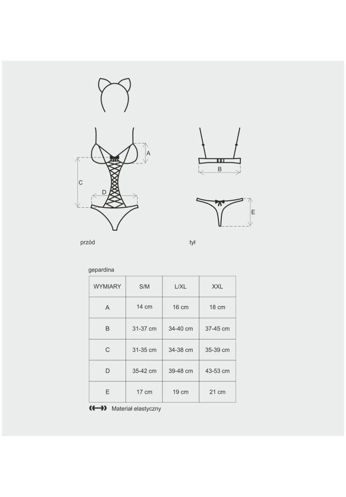 OBSESSIVE - GEPARDINA 3 PCS COSTUME L/XL