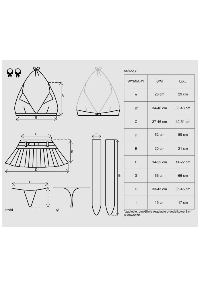 OBSESSIVE - SCHOOLY 5 PCS COSTUME S/M
