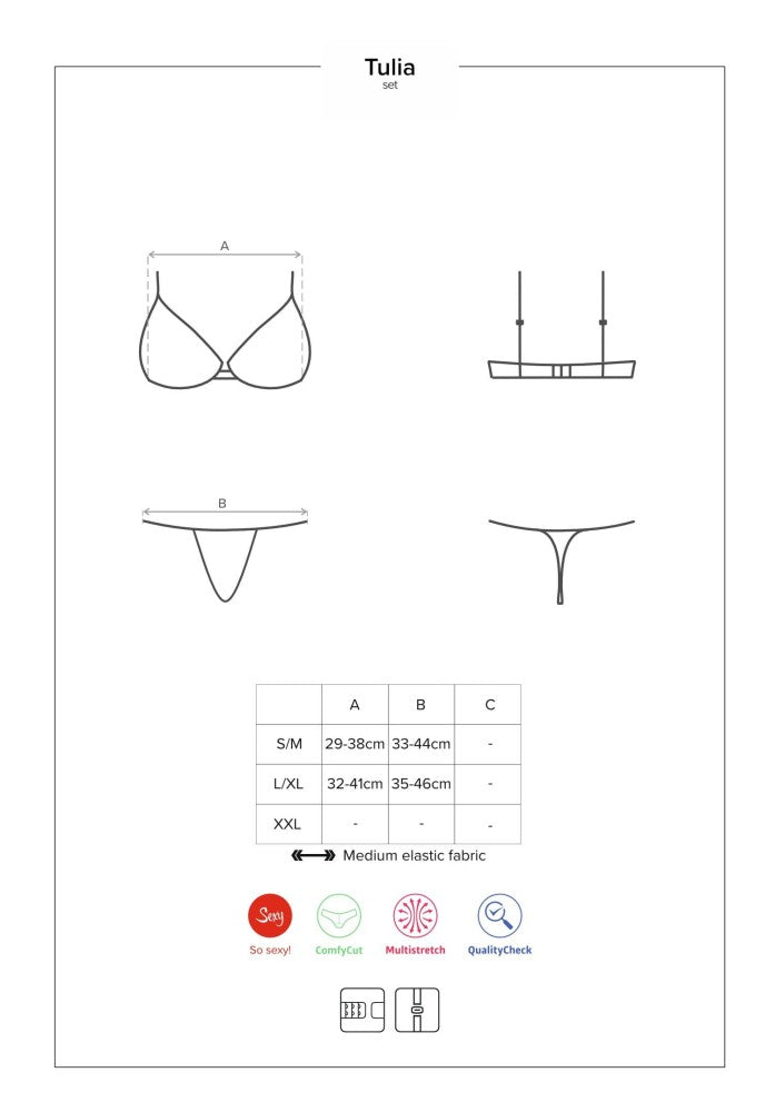 OBSESSIVE - TULIA 2 PCS SET CUPLESS L/XL