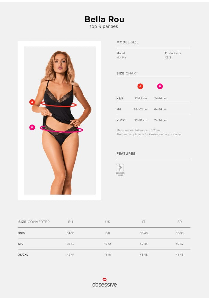 OBSESSIVE - BELLA ROU TOP & PANTIES XS/S