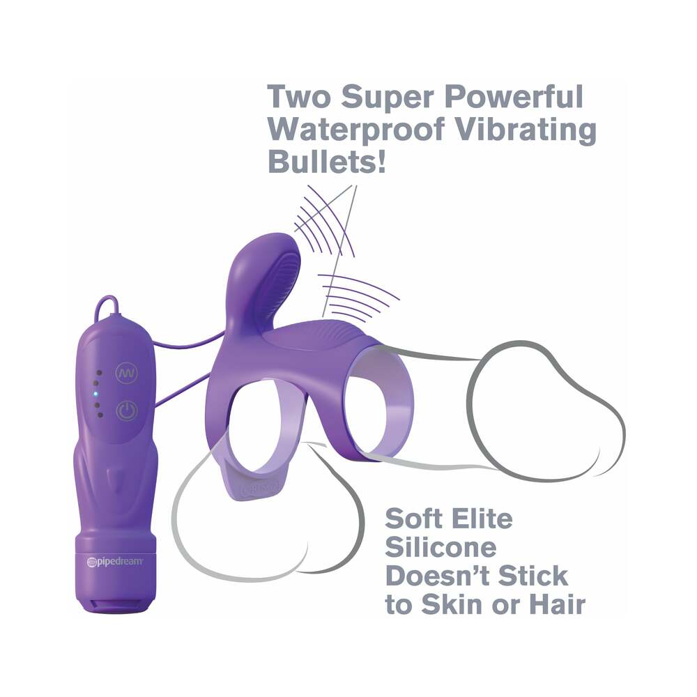 PIPEDREAM - FANTASY C-RINGZ VAINA DE PENE VIBRATORIA ULTIMATE COUPLES CAGE MORADO
