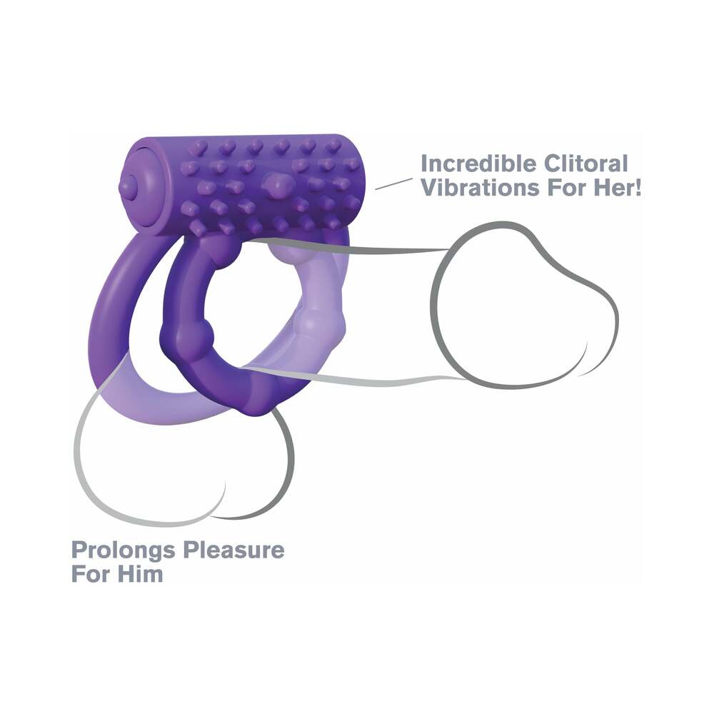 FANTASY C-RINGZ SILICONE VIBRATING PROLONG PERFORMANCE RING PURPLE