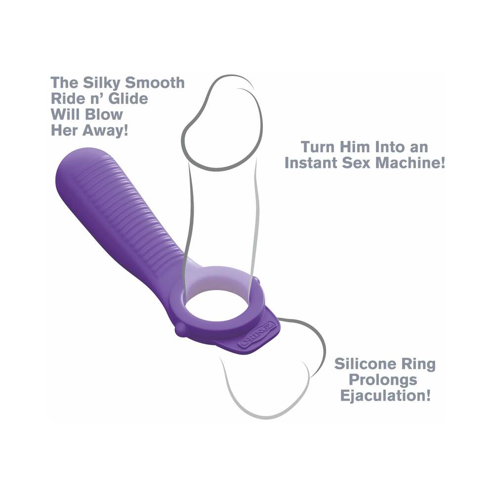 PIPEDREAM - FANTASY C-RINGZ REMOTE-CONTROLLED VIBRATING RIDE N GLIDE COUPLES RING PURPLE