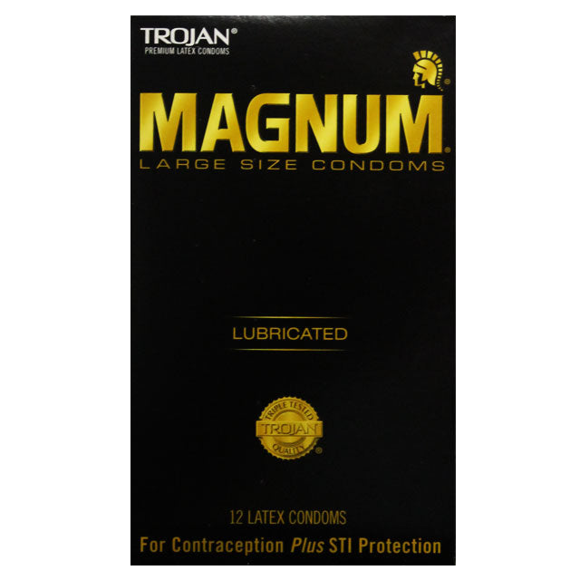 PARADISE MARKETING - PRESERVATIVOS TROJAN MAGNUM TAMAÑO MÁS GRANDE PAQUETE DE 12