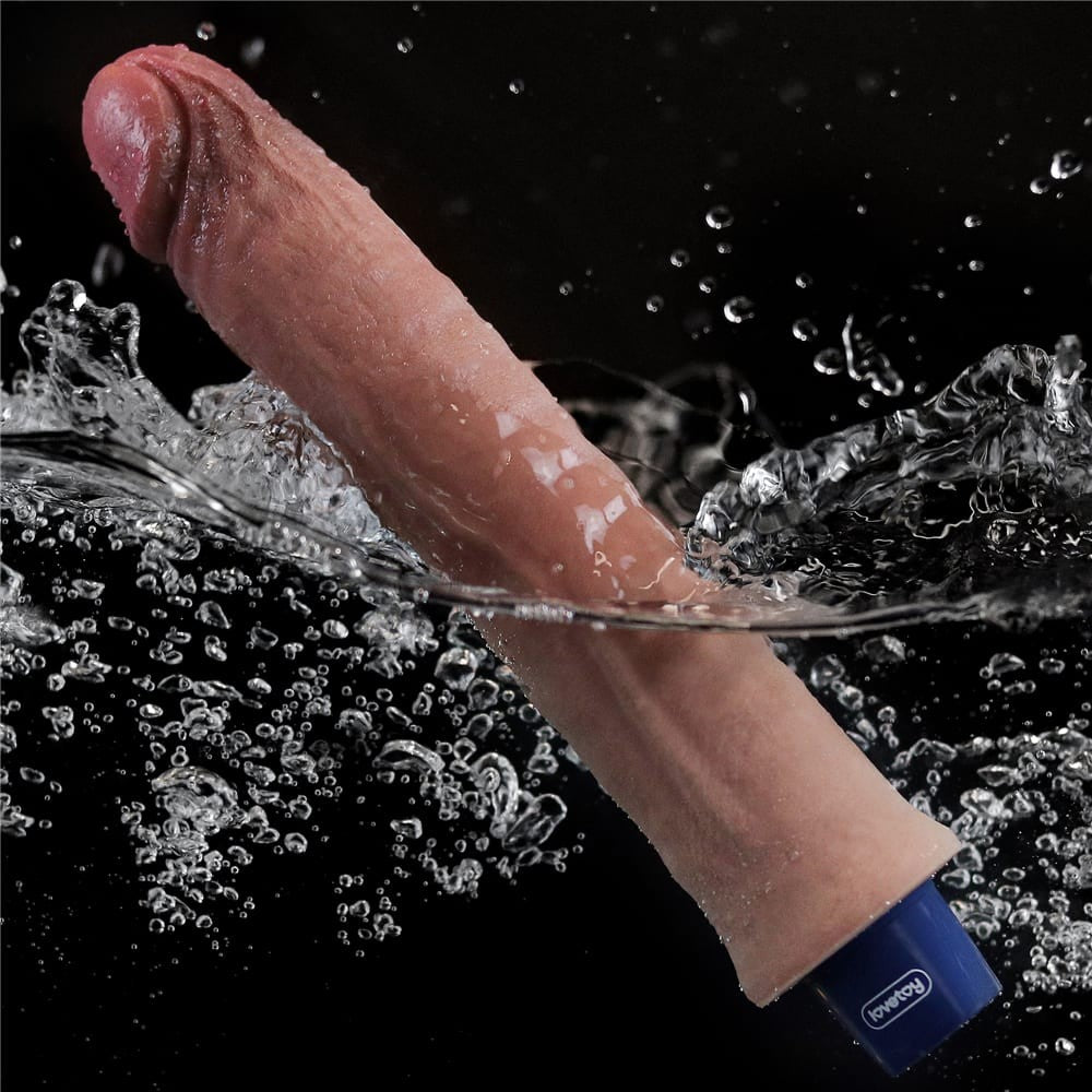LOVETOY - 9.5" REAL SOFTEE RECHARGEABLE SILICONE VIBRATING DILDO