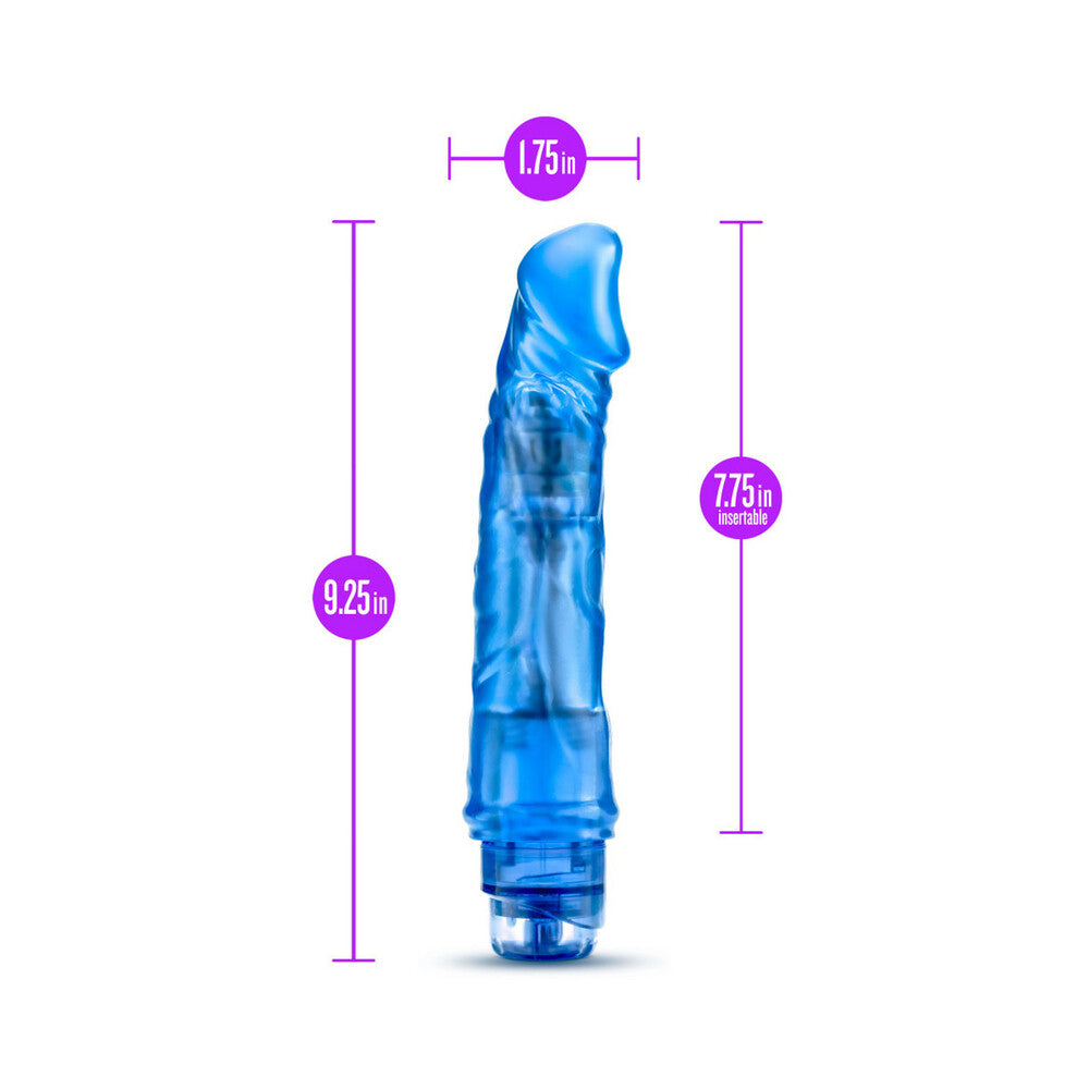 B YOURS VIBE 6 REALISTIC 9.25 IN. VIBRATING DILDO BLUE