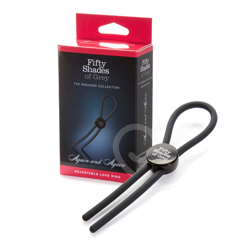FIFTY SHADES OF GREY WEEKEND COLLECTION AGAIN AND AGAIN ADJUSTABLE SILICONE LOVE RING BLACK