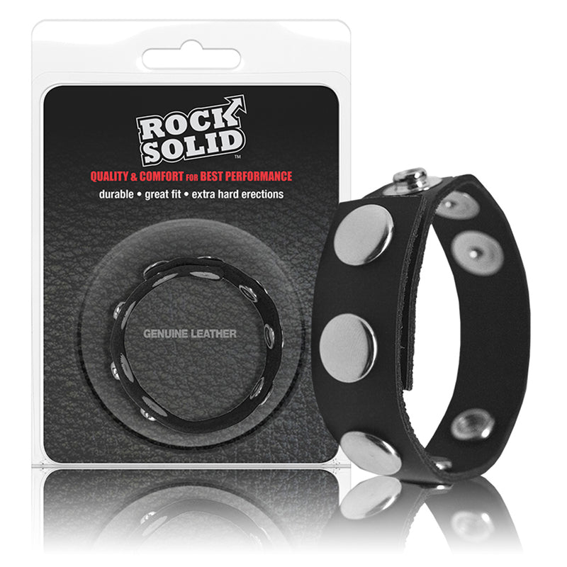 ROCK SOLID ADJUSTABLE 5 SNAP RING (BLK)