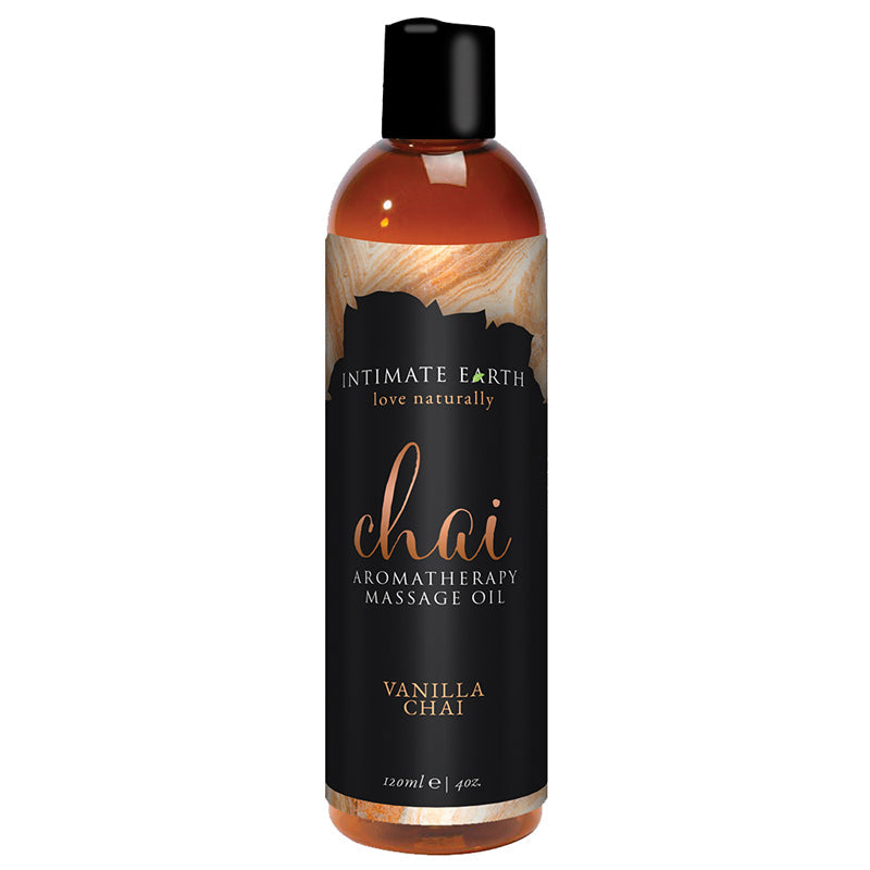 INTIMATE EARTH - VANILLA CHAI AROMATHERAPY MASSAGE OIL 4 OZ.