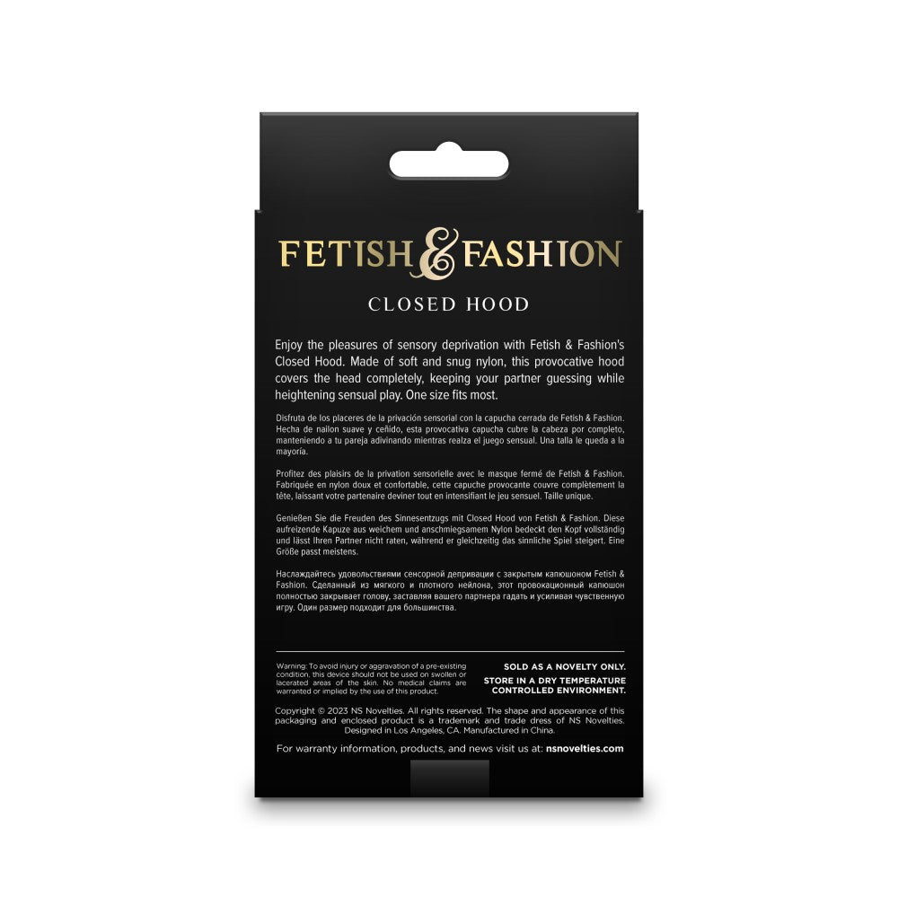 NS TOYS - FETISH & FASHION - CLOSED HOOD - WHITE - ALTERNATE PACKAGE