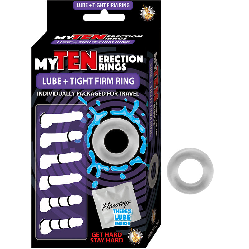 MY TEN ERECTION RINGS TIGHT FIRM WITH LUBE CLEAR