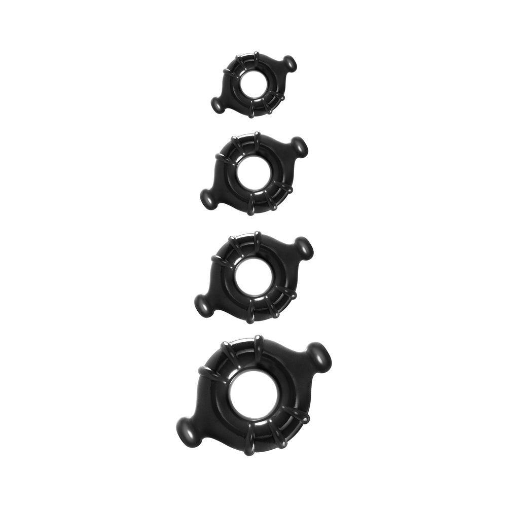 NS NOVELTIES - RENEGADE VITALITY RINGS 4-PACK BLACK