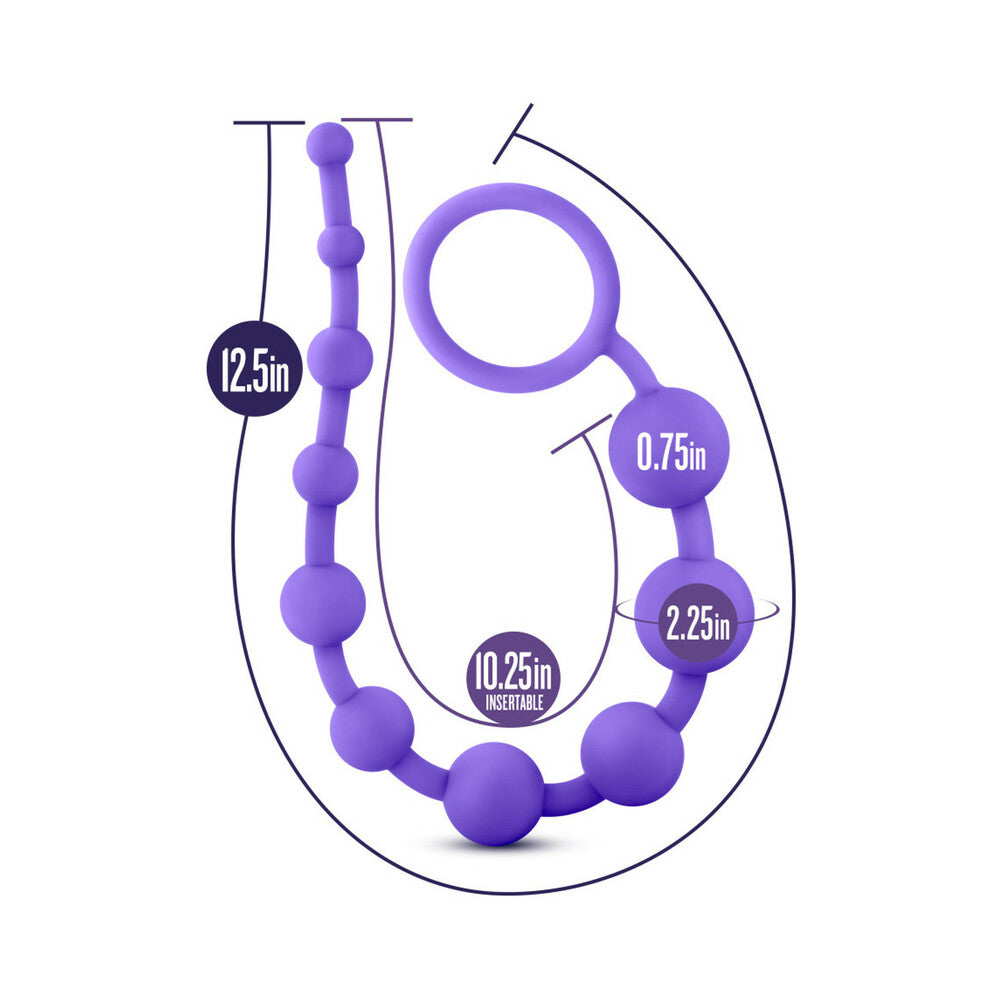 LUXE SILICONE 10 BEADS FOR ANAL PLAY PURPLE