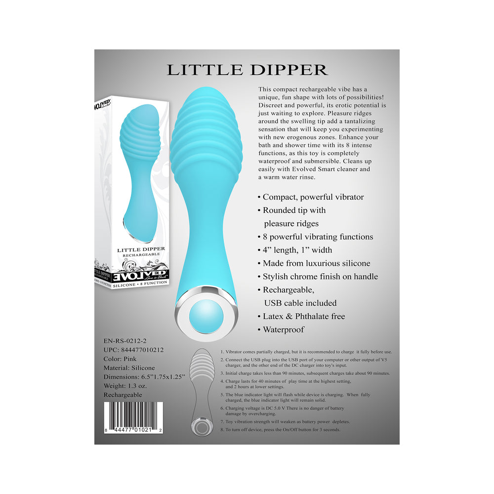 EVOLVED - LITTLE DIPPER RECHARGEABLE SILICONE VIBRATOR BLUE