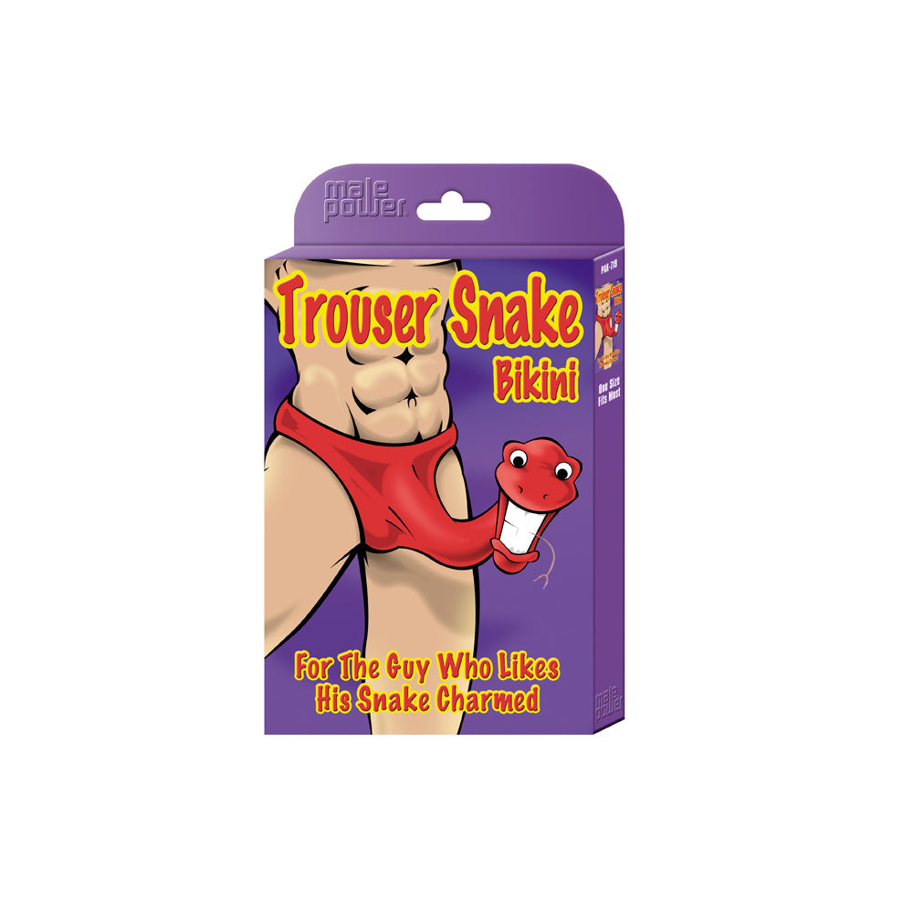 MALE POWER - TROUSER SNAKE BIKINI RED O/S