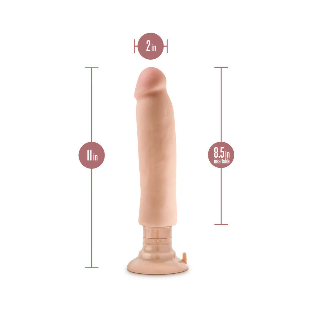BLUSH - AU NATUREL 11 IN. MAGNUM VIBRATING DONG DUAL DENSITY DILDO BEIGE